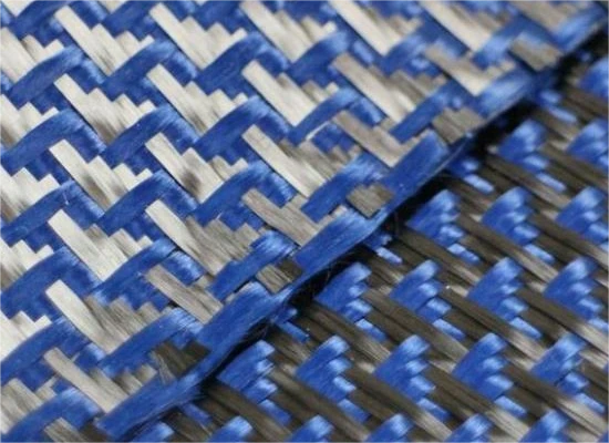 3K 210g/sqm Jacquard Carbon Fiber Fabric Blue Kevlar Fabric