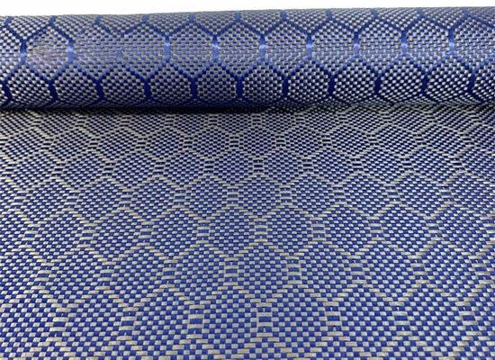 3K 210g/sqm Jacquard Carbon Fiber Fabric Blue Kevlar Fabric